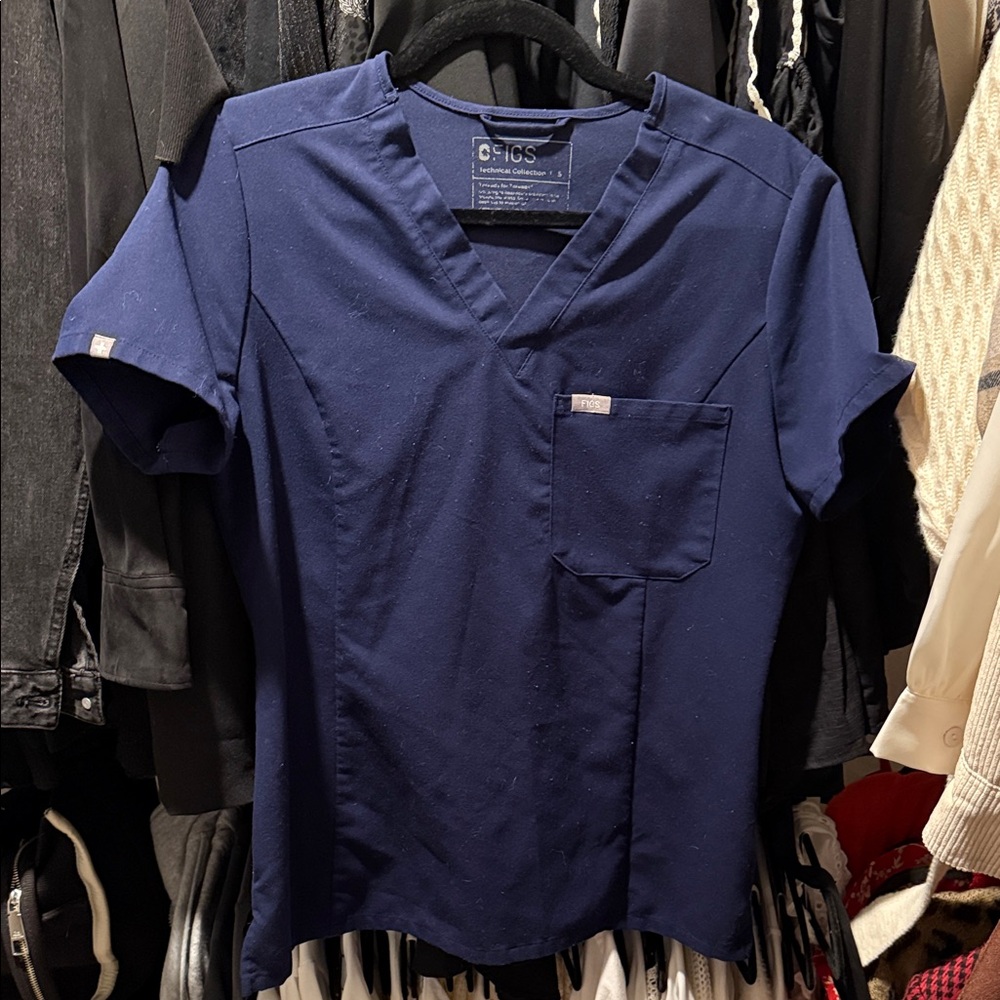 FIGS Navy Catarina Scrub Top